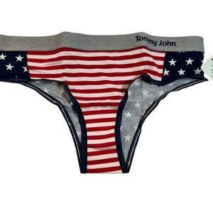 NWT Tommy John Women’s US Flag Cheeky Briefs Cool Cotton Red Striped -Size XS